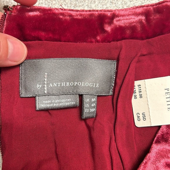 NWT Anthropologie Montie Velvet Mini Skirt Size 4P - Picture 6 of 8